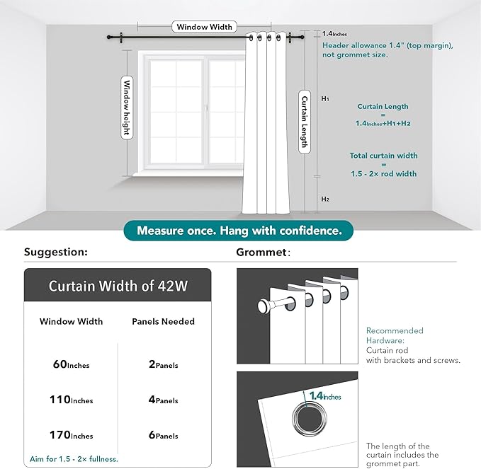 Deconovo Blackout Curtains for Bedroom – Set of 2 42W x 84L Inch Thermal Insulated & Noise Reducing Panels–Home Window Room Darkening Sustainable Grommet Drapes for Living Room and Nursery, Navy Blue