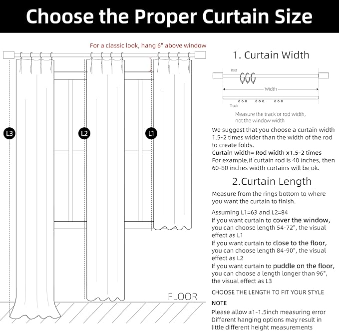 100% Black Out Curtains 108 Inches Long 2 Panels Set For Bedroom Solid Black Linen Pinch Pleated Thermal Insulated Energy Efficient Blackout Curtains For Living Room High Ceiling Length 108" 9 Ft