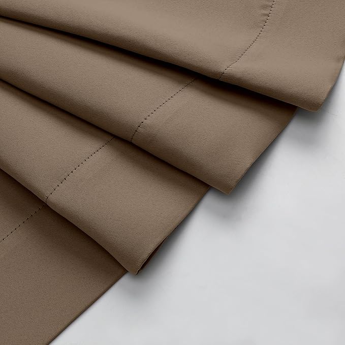 Brown Blackout Curtains for Bedroom Living Room 63 Inch Length 2 Panels Set, Soft Solid Room Darkening Thermal Insulated Window Treatments, Rod Pocket Dining Room Curtains, 40" Wx63 L