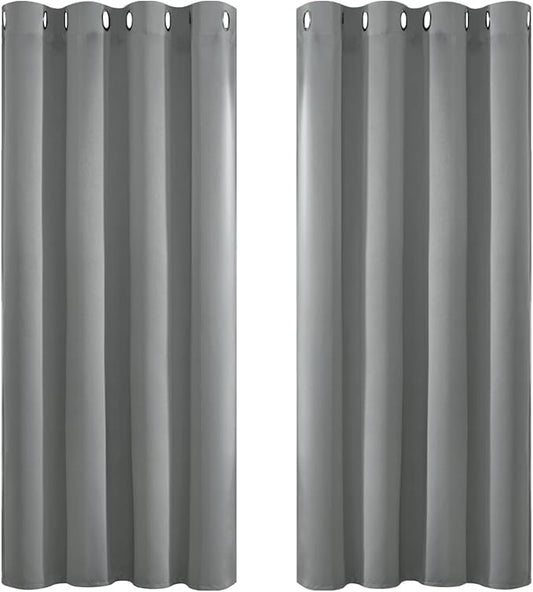 Yakamok Dove Grey Room Darking for Livingroom Dining Room Darkening Thermal Insulated Bay Window Hotel Modern Elegant Black Out Sunblock Curtins/Bedroom, 52 x 45 Inches, 2 Panel Sets