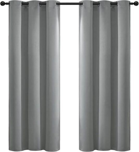 Yakamok Dove Grey Room Darking for Livingroom Dining Room Darkening Thermal Insulated Bay Window Hotel Modern Elegant Black Out Sunblock Curtins/Bedroom, 42 x 72 Inches, 2 Panel Sets