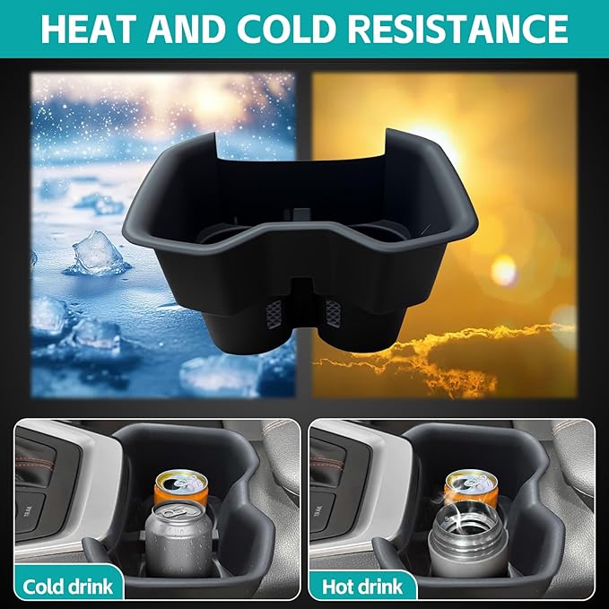 Cup Holder Organizer Compatible with 2022 2023 2024 2025 Toyota RAV4 Accessories, Noise-Free Water & Dust Proof TPE Insert Center Console Drink Holder Protector for 2022-2025 RAV-4 Accessories